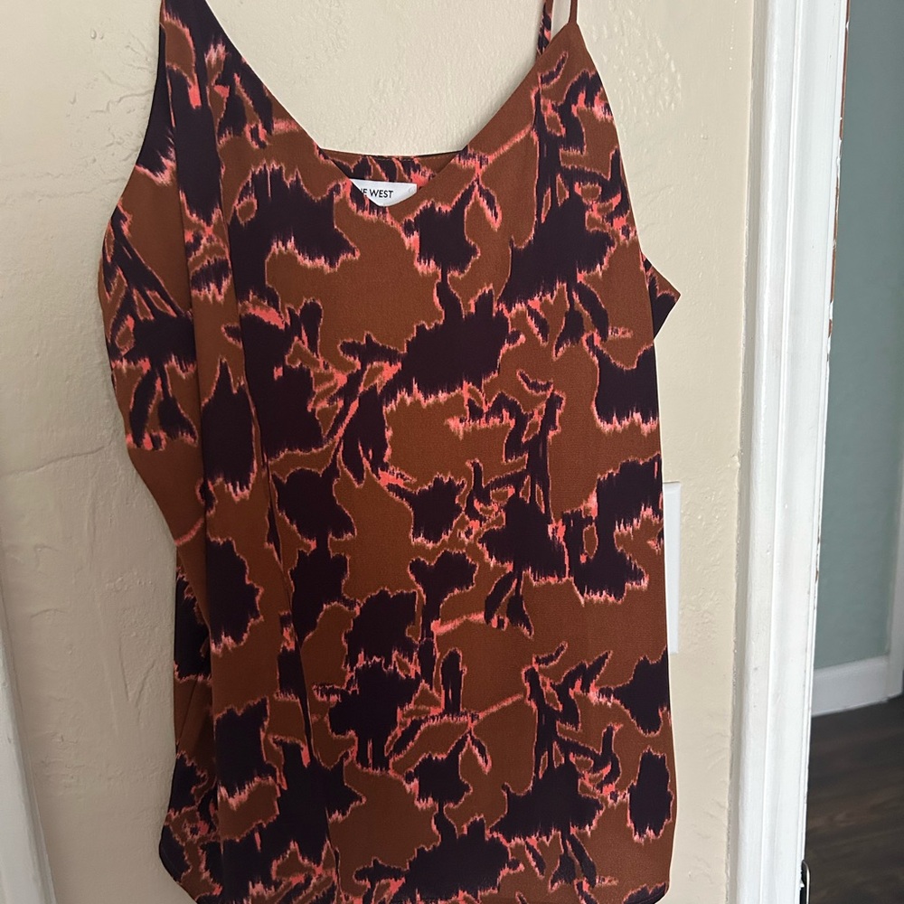 Nine West Orange and Blue Sleeveless Camisole